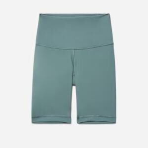 NEW Everlane The Perform High Waisted Athletic Biker Short in Juniper Blue Green